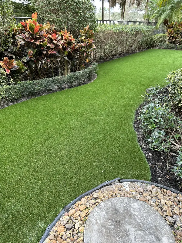 Backyard turf installation